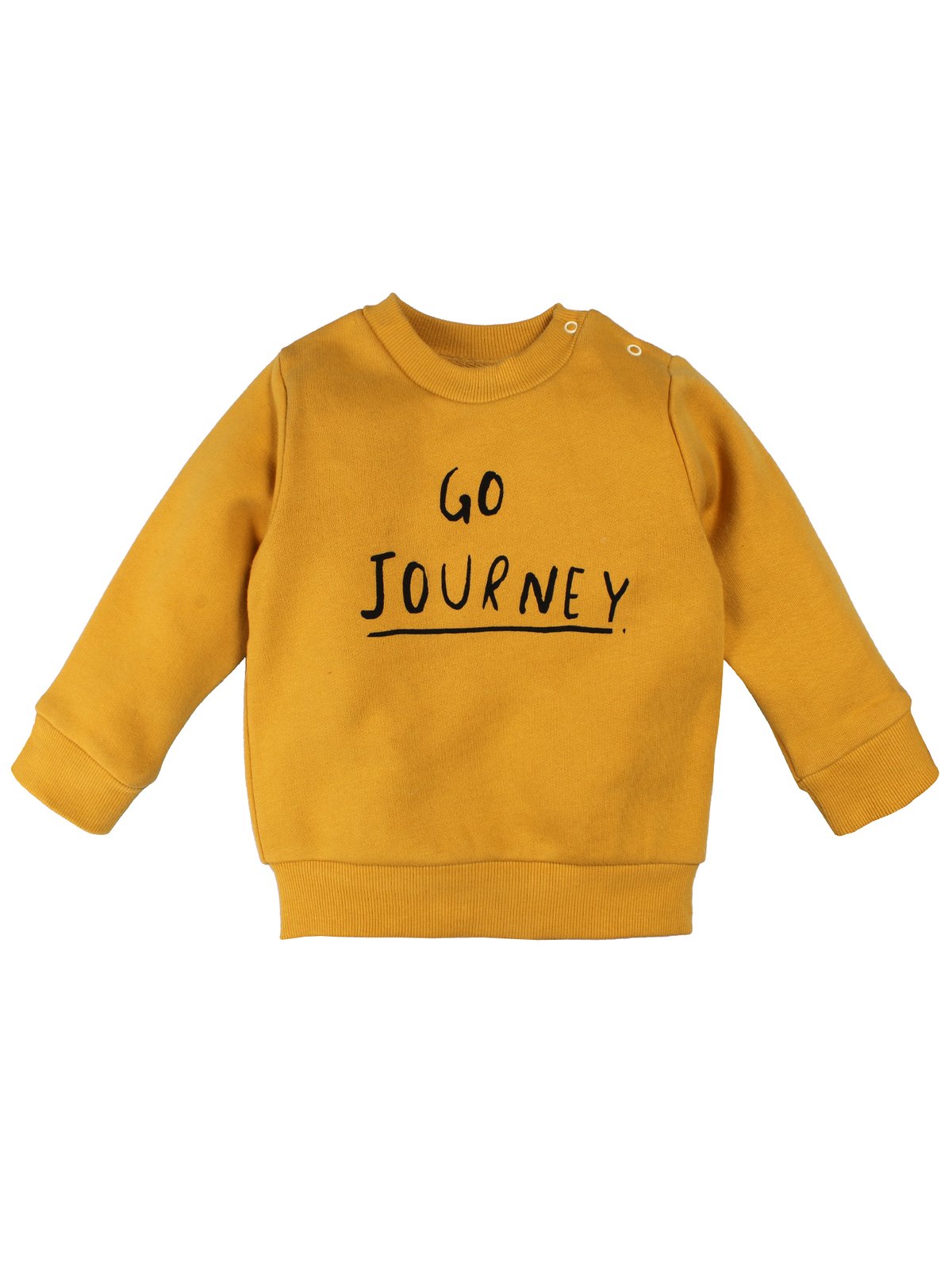 Organic Cotton Round Neck Yellow Color Sweatshirt For Unisex Babies And Kids